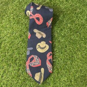 Structure Italian Fabric Necktie Western‎ Cowboy Hats Pattern 100% Cotton